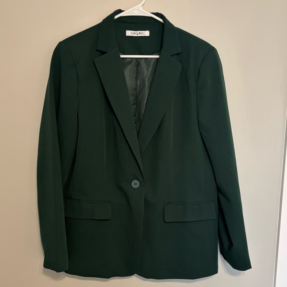 Cicy Bell Dark Green Women's Blazer - Picture 3 of 8